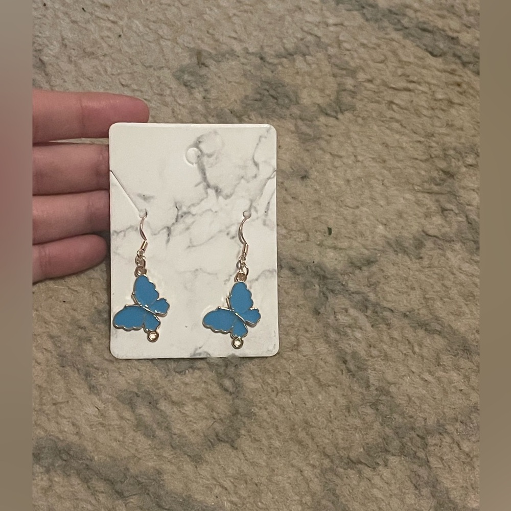 Light Blue Butterfly Earrings 🦋